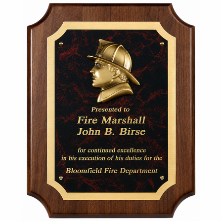 Personalized  Firefighter's Plaque With Beveled Corners