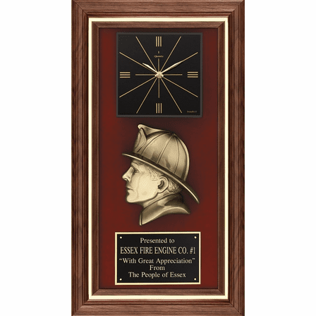Personalized  Firefighter's Recogntion Award With Clock