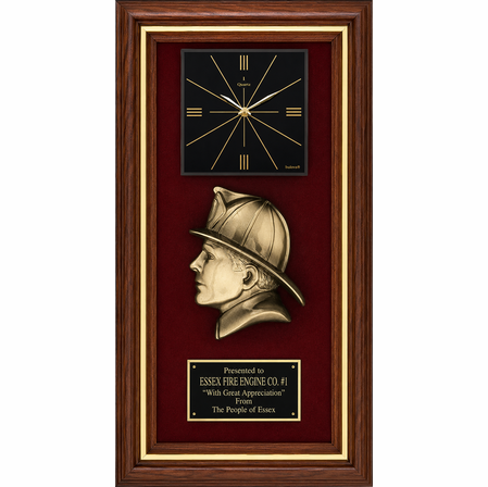 Personalized  Firefighter's Recogntion Award With Clock