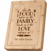 Personalized Food Family Love Grooved Bamboo Cutting Board