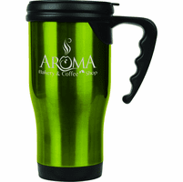 Personalized Green Travel Coffee Mug With Handle