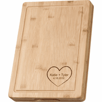 Personalized Heart Theme Grooved Bamboo Cutting Board