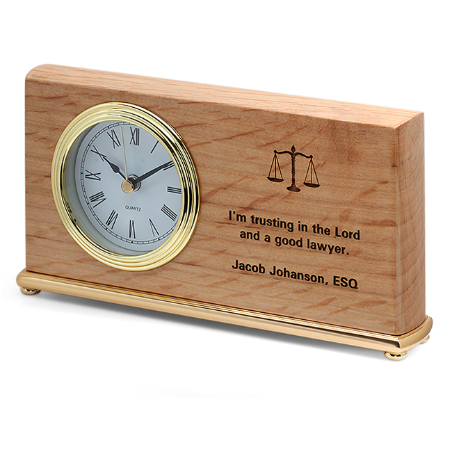 Scales of Justice Lawyer's Desk Clock