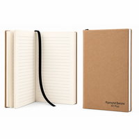 Personalized Light Brown Journal with Black Satin Bookmark