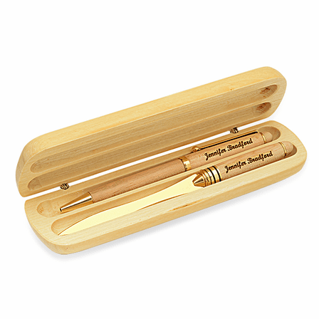 Personalized Maple Pen & Letter Opener Set