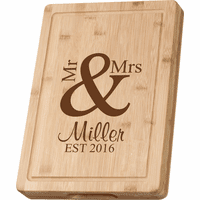 Personalized Mr. & Mrs. Grooved Bamboo Cutting Board