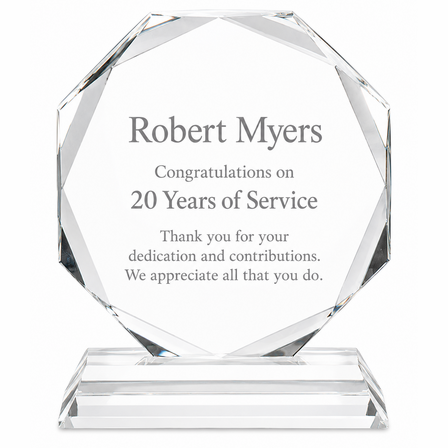 Personalized Octagon Crystal Award
