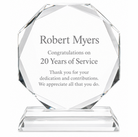 Personalized Octagon Crystal Award