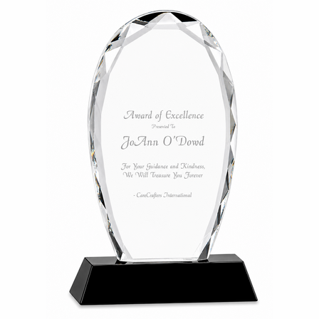 Personalized Oval Crystal Desktop Recognition Award