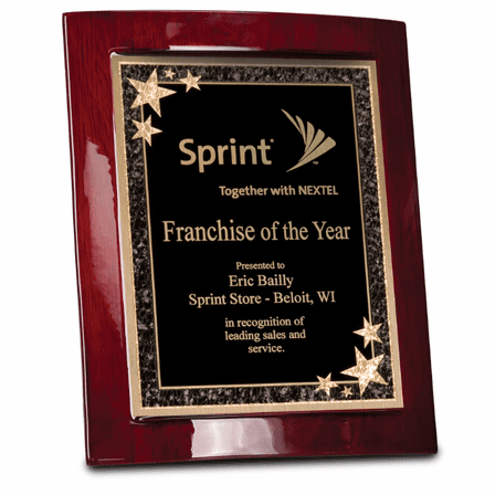 Personalized Piano Finish Wood Eclipse Plaque - Discontinued