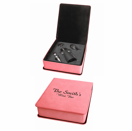 Personalized Pink 3 Piece Wine Tool Set