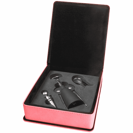 Personalized Pink 3 Piece Wine Tool Set