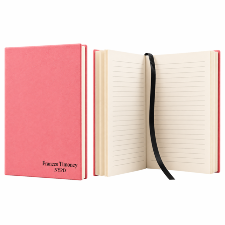 Personalized Pink Journal with Black Satin Bookmark