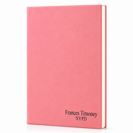 Personalized Pink Journal with Black Satin Bookmark