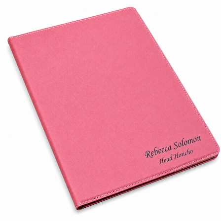 Personalized Pink Leatherette Portfolio