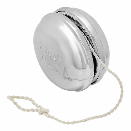 Personalized Polished Silver Yo Yo - Discontinued