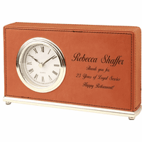 Personalized Rawhide Horizontal Desk Clock