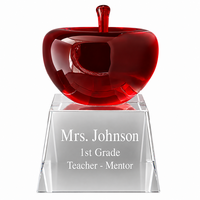 Personalized Red & Clear Crystal Desktop Apple