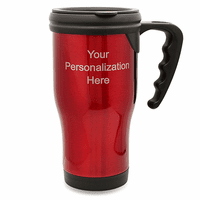 Personalized Red Travel Coffee Mug With Handle