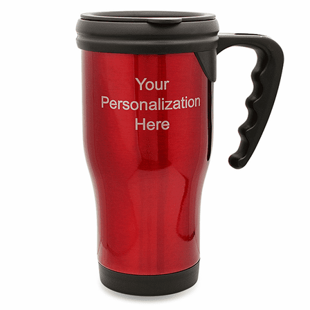 Personalized Red Travel Coffee Mug With Handle