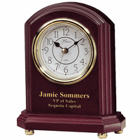 Personalized Rosewood and Brass Mantle Clock - Discontinued