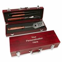 Personalized Rosewood Barbecue Set