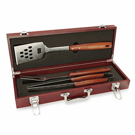 Personalized Rosewood Barbecue Set