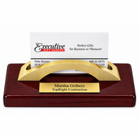 Personalized Rosewood & Brass Business Card Holder