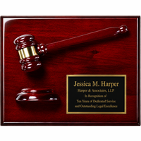 Personalized Rosewood Gavel & Sounding Board Plaque