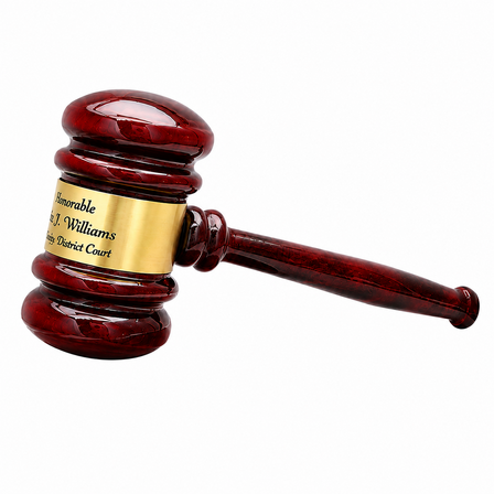 Personalized Rosewood Gavel With Gold Band