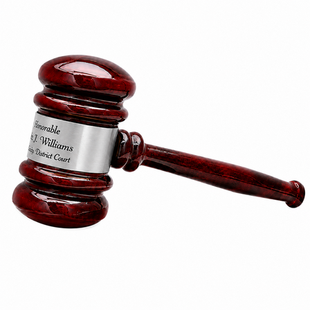 Personalized Rosewood Gavel With Silver Band