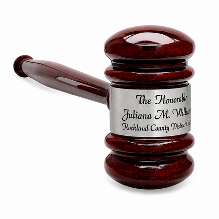 Personalized Rosewood Gavel With Silver Band