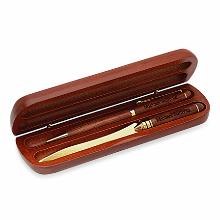 Personalized Rosewood Pen & Letter Opener Set