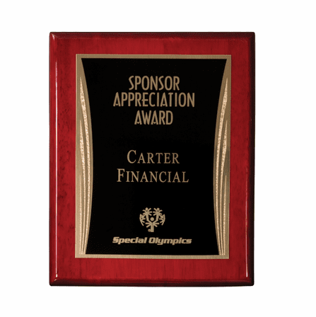 Personalized Rosewood  Plaque With Showtime Plate - Discontinued