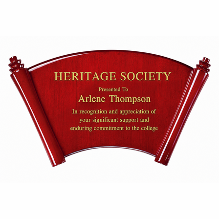 Personalized Rosewood Scroll Plaque