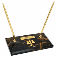 Personalized Scales of Justice Double Pen Stand