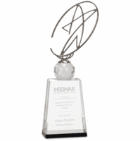 Personalized Silver Star On Crystal Pedestal - Discontinued