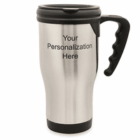 Personalized Stainless Steel Travel Coffee Mug With Handle - Discontinued