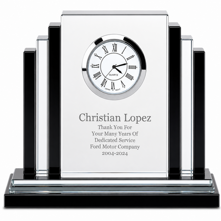 Personalized Step Design Premier Crystal Clock