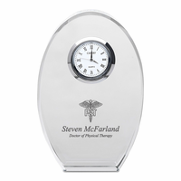 Physical Therapist Personalized Oval Crystal Desk Clock