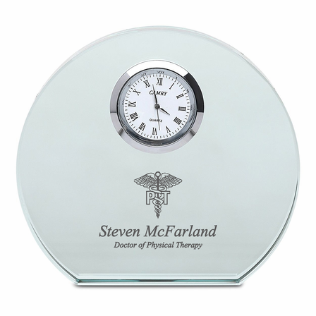 Physical Therapist Personalized Round Crystal Desk Clock