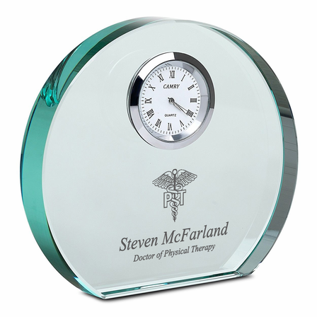Physical Therapist Personalized Round Crystal Desk Clock