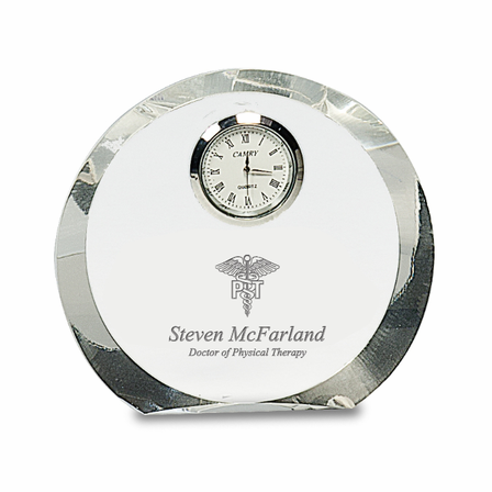 Physical Therapist Personalized Round Premier Crystal Clock