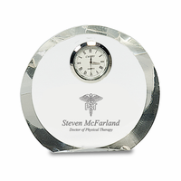 Physical Therapist Personalized Round Premier Crystal Clock