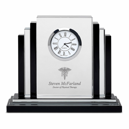 Physical Therapist Personalized Step Design Premier Crystal Clock