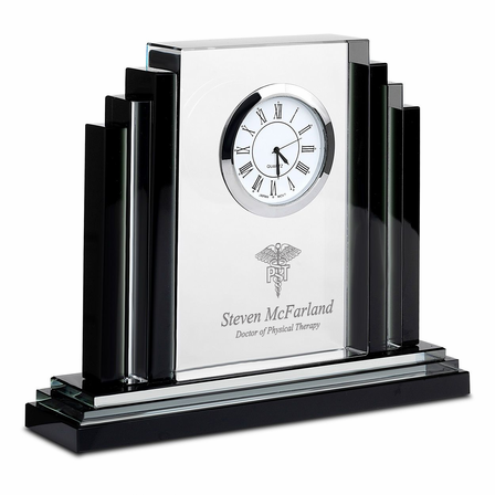 Physical Therapist Personalized Step Design Premier Crystal Clock
