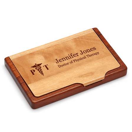 Physical Therapist's Engraved Business Card Holder