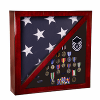 Piano Finish Flag & Medal Display Case