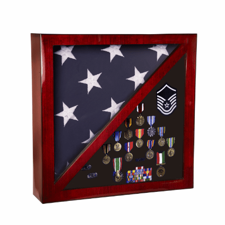 Piano Finish Flag & Medal Display Case
