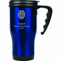 Police Officer's Personalized Travel Coffee Mug with Handle